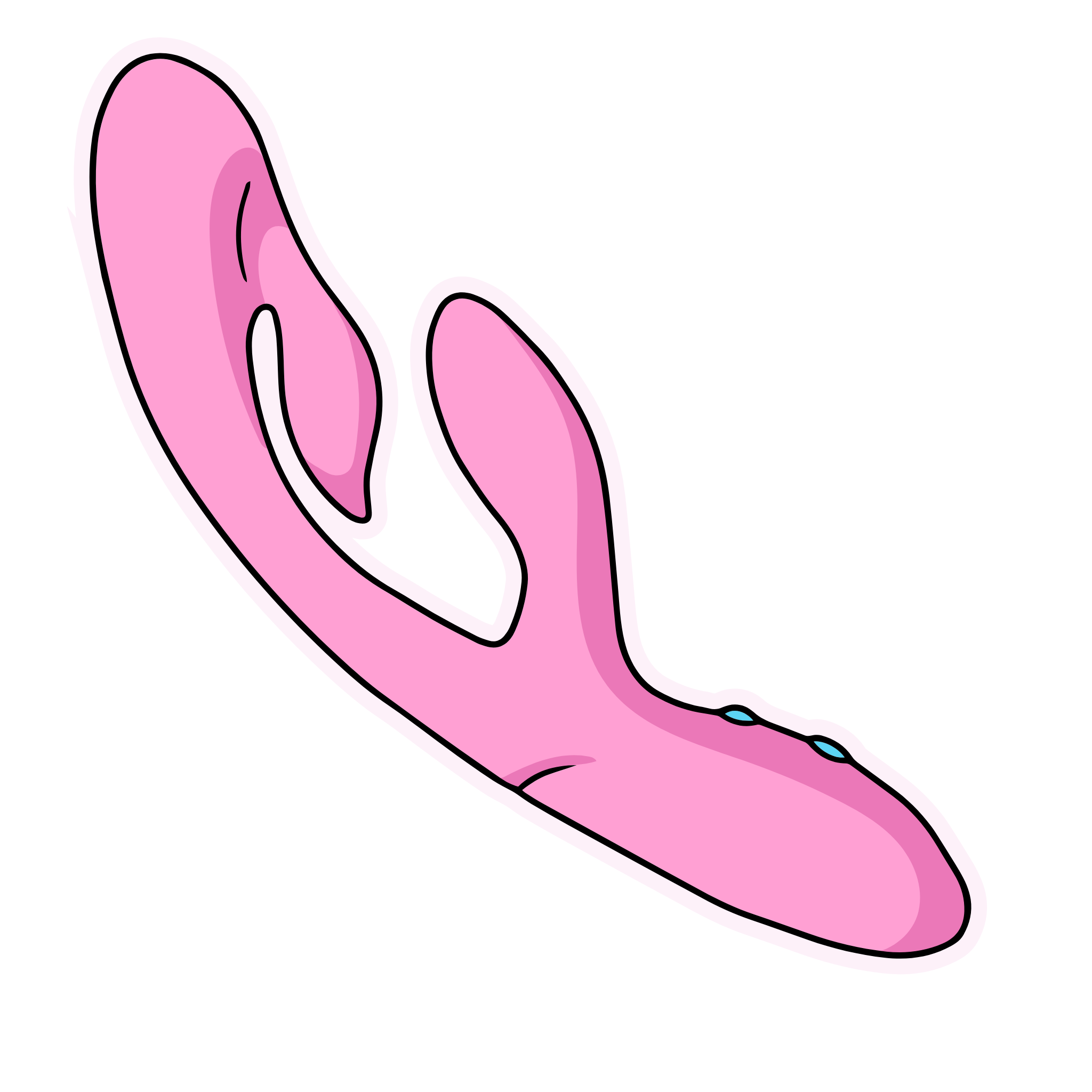 Angel dual-stimulation vibrator with flexible external arm