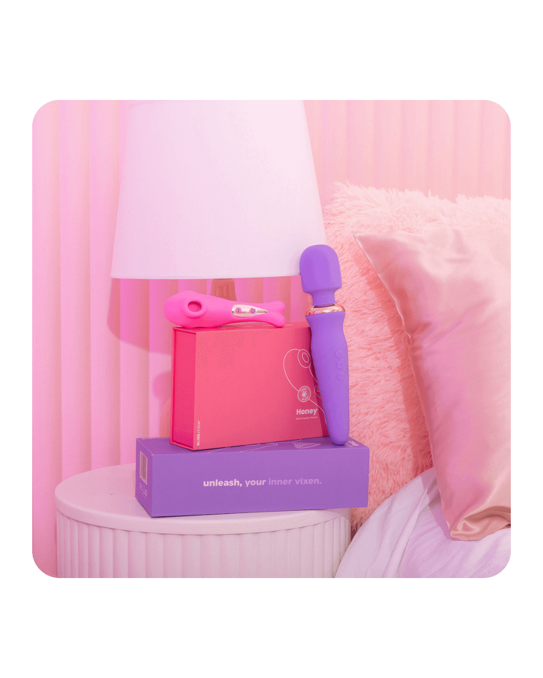 Bliss Bundle featuring the Honey suction vibrator and the Cindy wand massager
