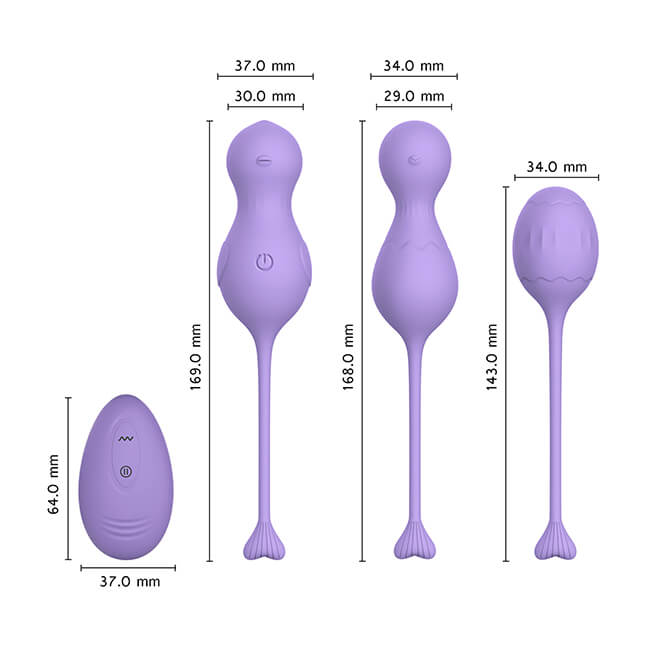 Size guide for the Heidi kegel weight system